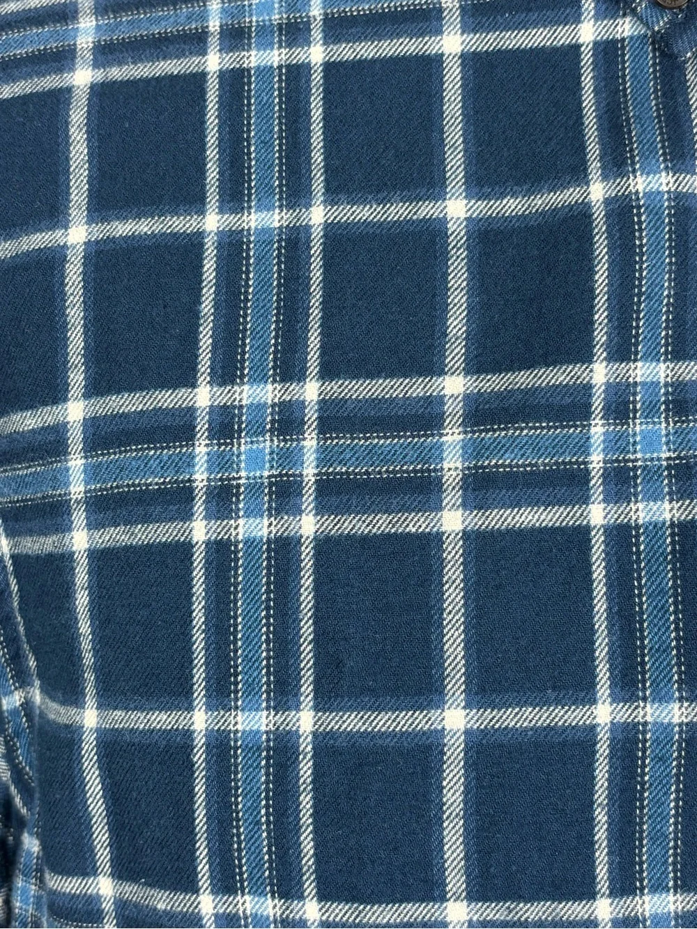 J.Crew Men’s 100% Cotton Brushed Twill Plaid Shirt Navy Blue Medium NWT